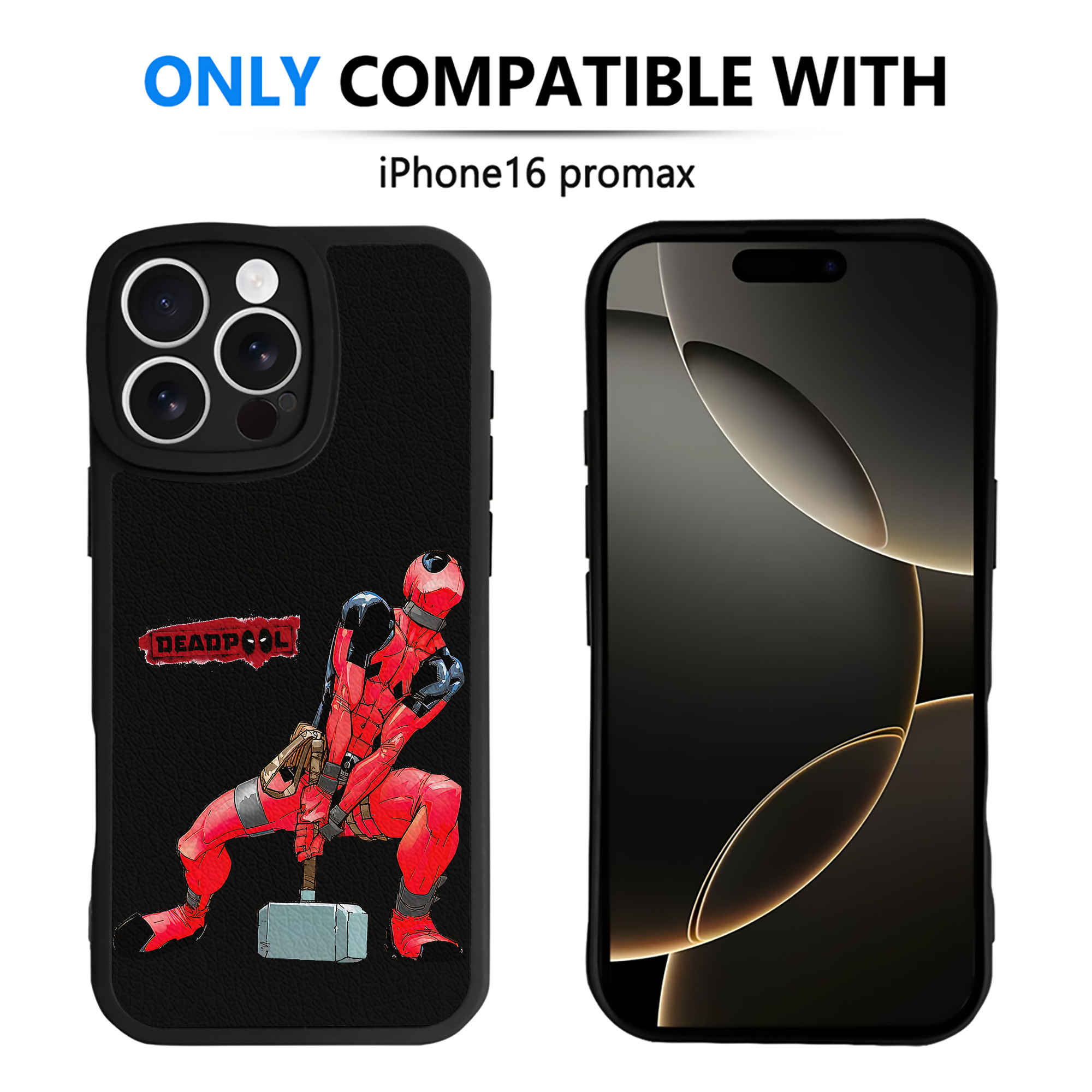 （画像用） Deadpool デッドプール 【iPhone 16シリーズ対応】シリコンスマホケース（レザー調） 材質：シリコン